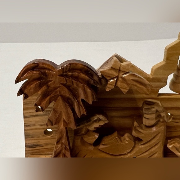 Bethlehem Mini Olive Wood Nativity Scene Carved Manger Scene VTG Christmas Decor - Picture 10 of 11